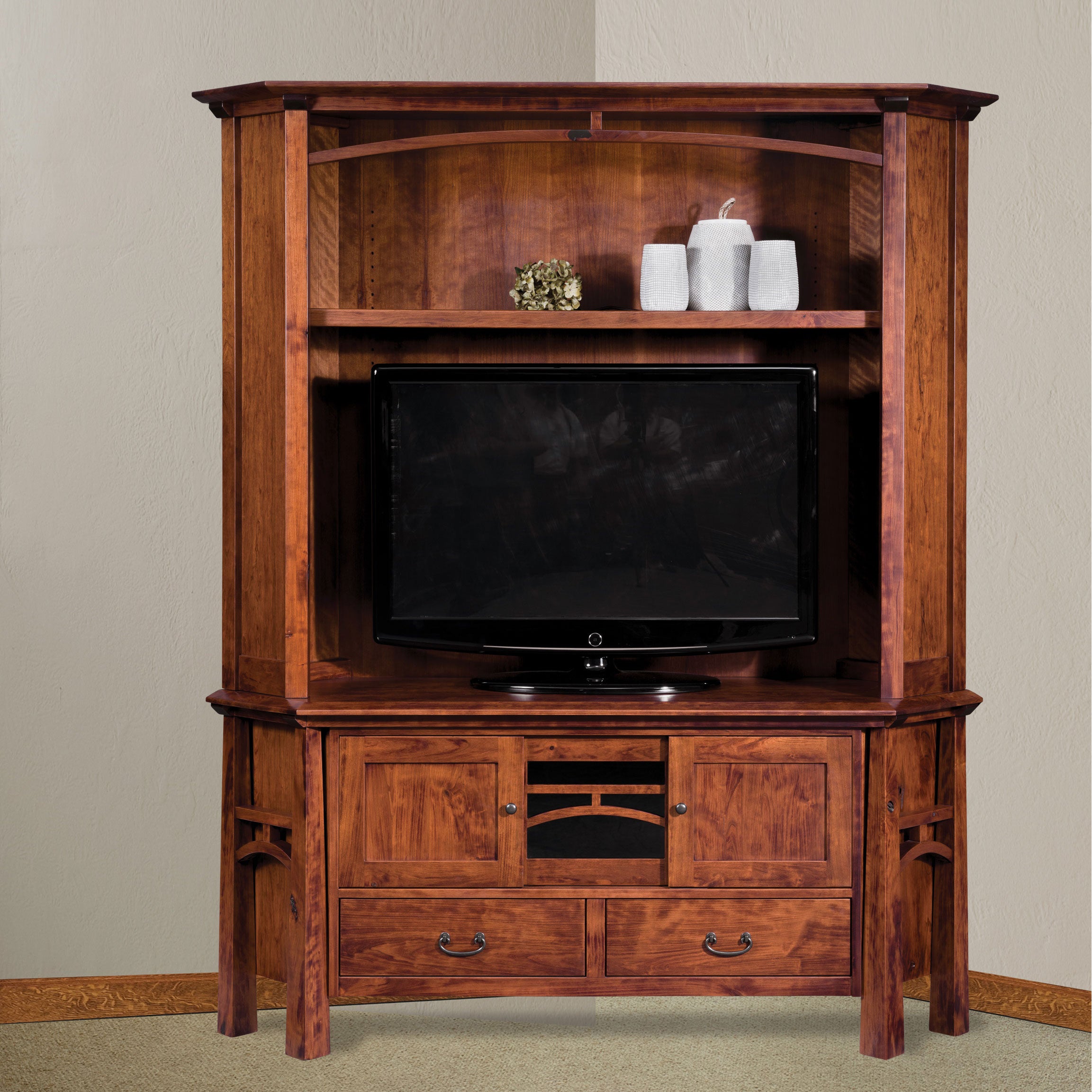 Artesa Amish Corner Entertainment Center - Herron's Furniture