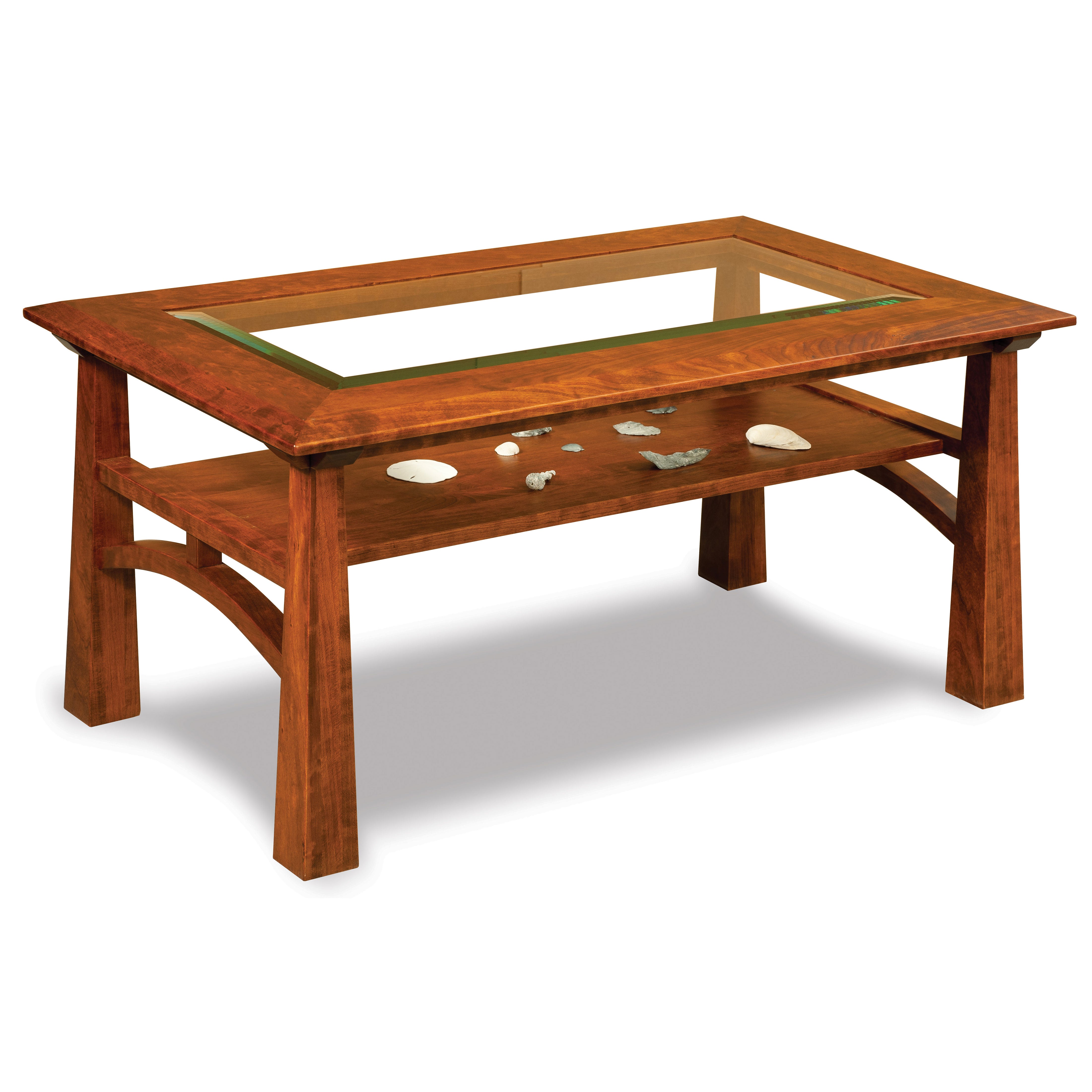 Artesa Amish Glass Coffee Table - Herron's Furniture