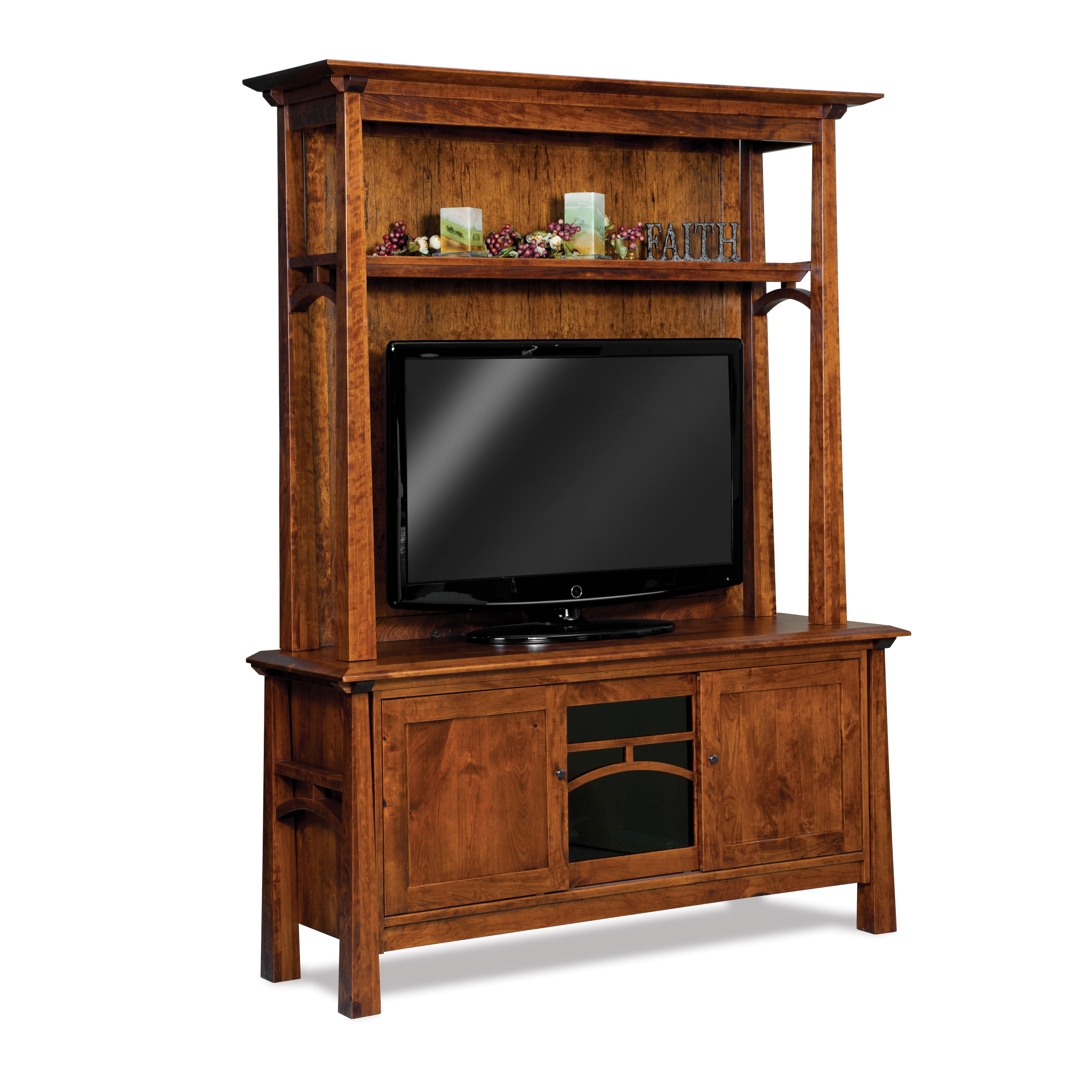 Artesa Amish TV Stand with Hutch - Herron's Furniture