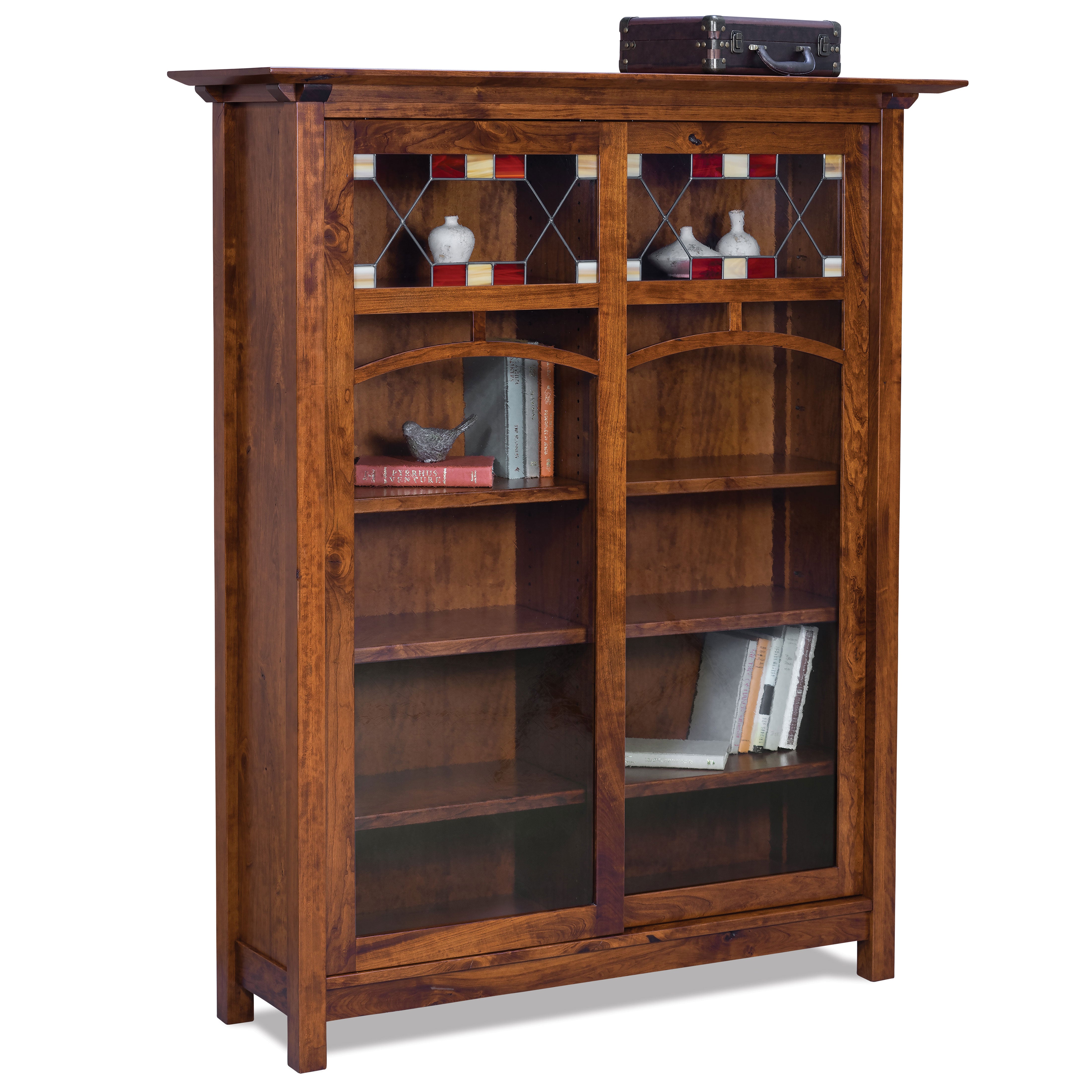 Artesa Sliding Amish Double Door Bookcase - Herron's Furniture