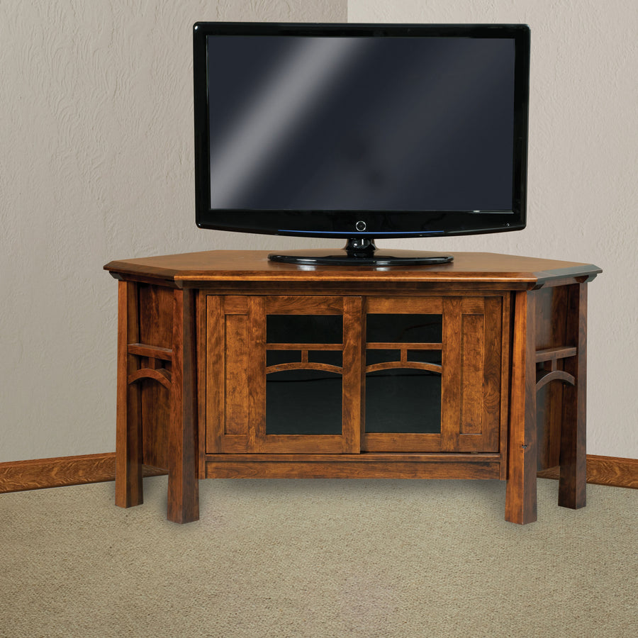 Artesa Amish Small Corner TV Stand - Herron's Furniture