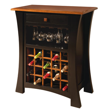 Amish Arts and Crafts Wine Cabinet - Herron's Furniture