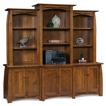 Boulder Creek Amish Large Credenza with Hutch - Herron's Furniture