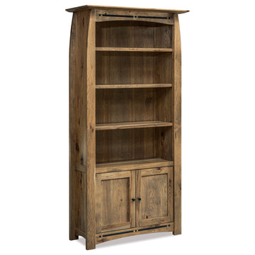 Boulder Creek Amish Bookcase with Doors - Herron's Furniture