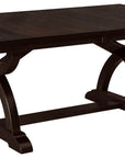 Carmen Amish Dining Table in black finish, featuring a rectangular top with elegant curved legs.