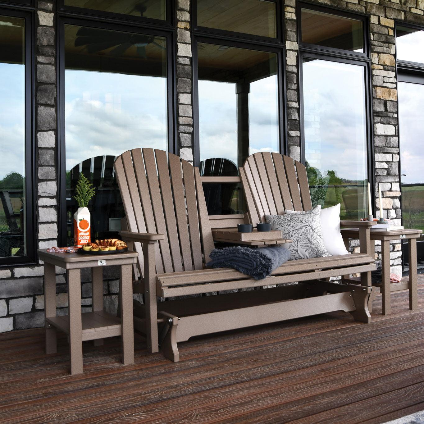 Comfo Back Three Seat Amish Glider with Console - Herron's Furniture