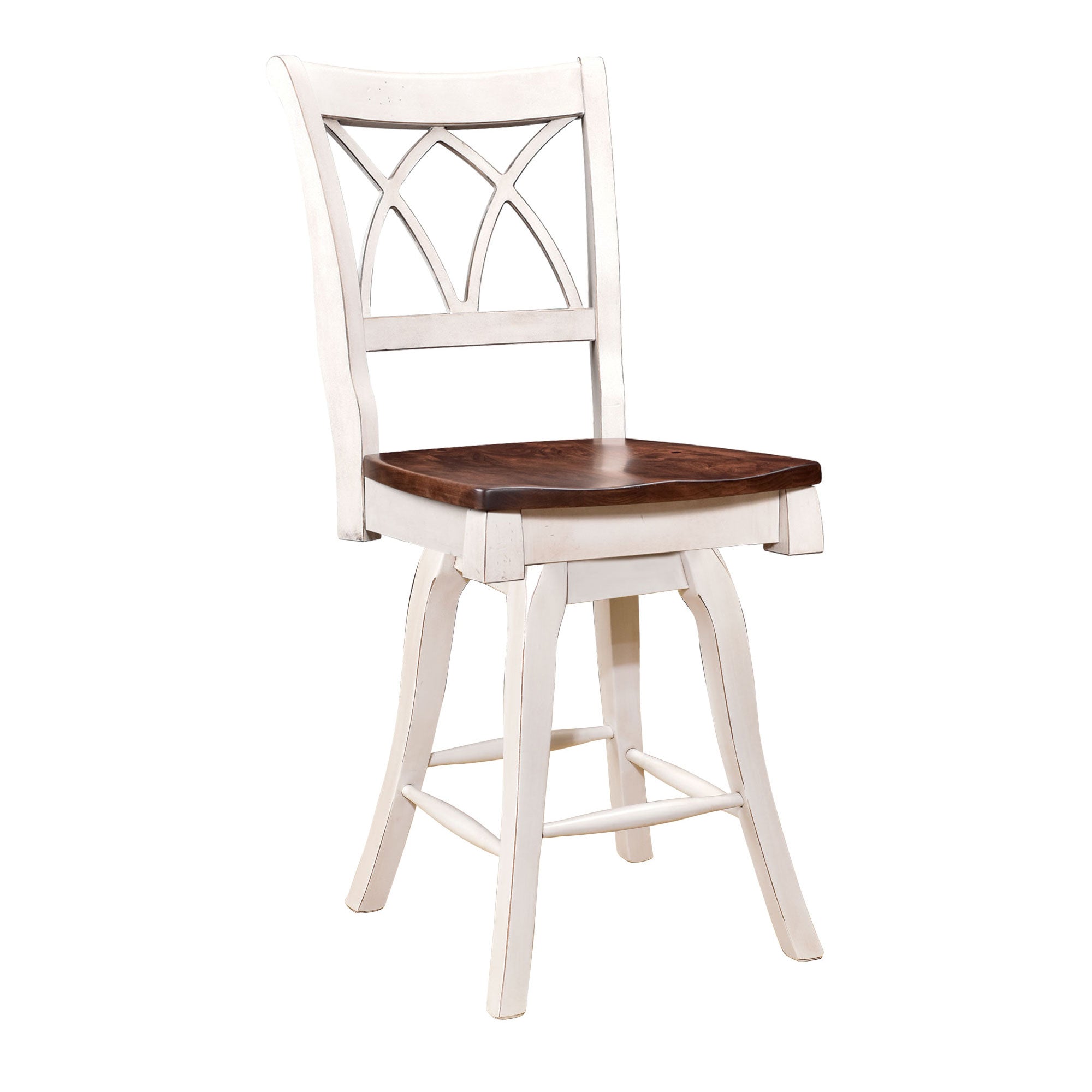 Double X Back Swivel Amish Barstool - Herron's Furniture