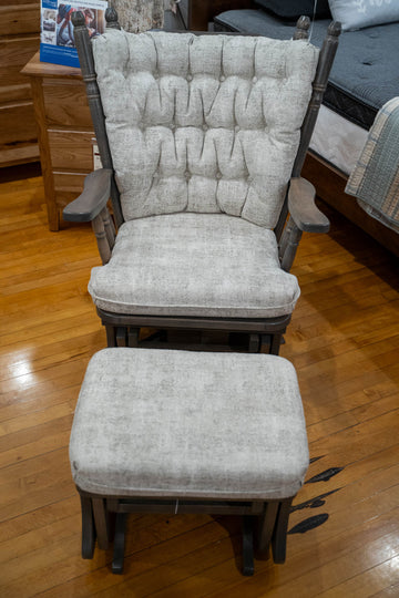 Low Back 4 Post Glider with Ottoman - Herron's Furniture