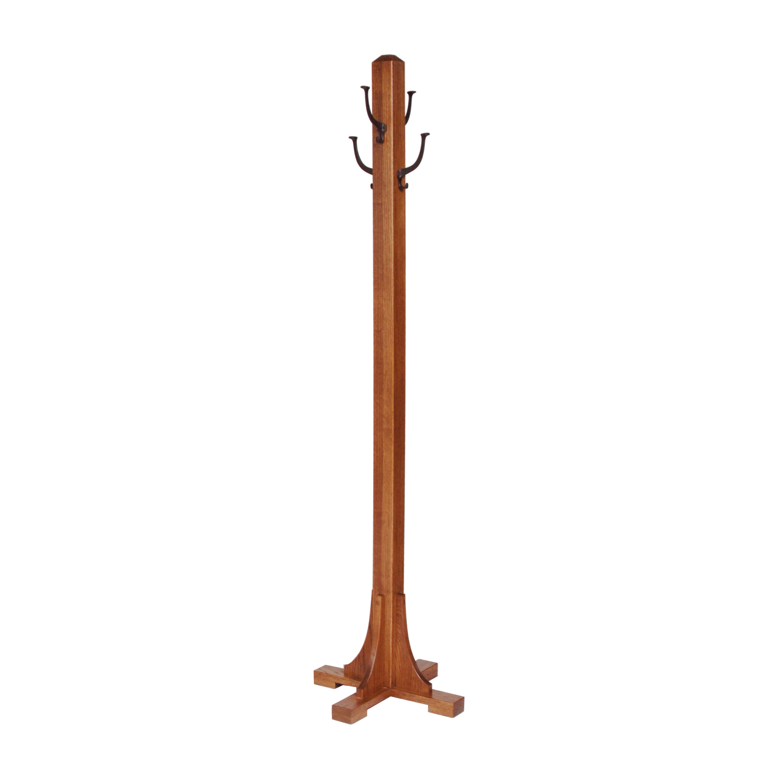 Amish Mission Hall Tree with Flat Base - Herron's Furniture