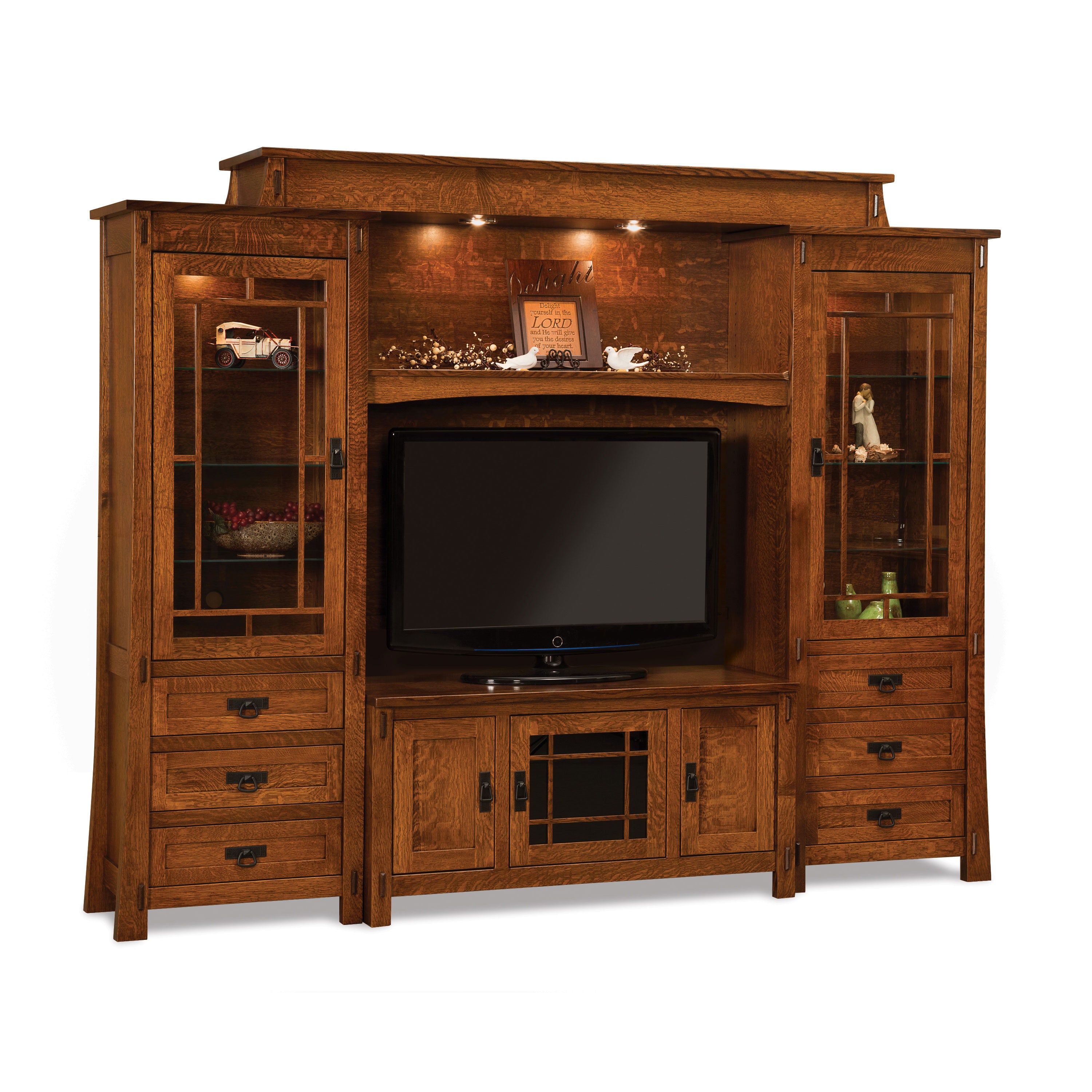 Modesto Amish 6-Piece Entertainment Center - Herron's Furniture