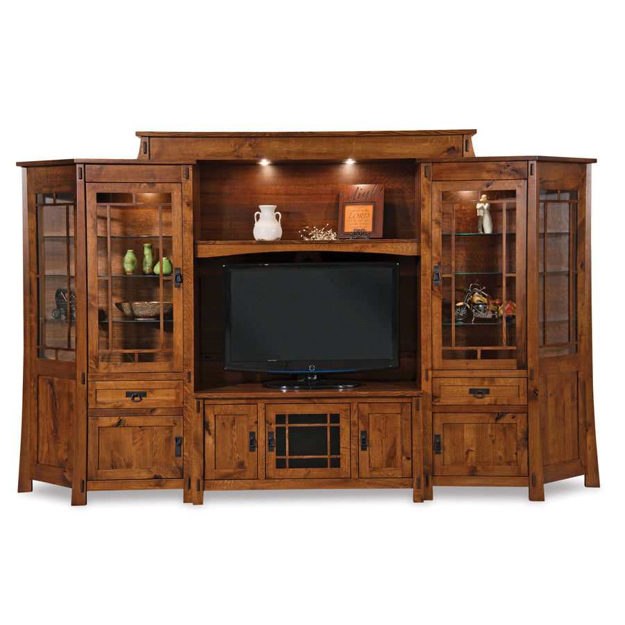 Modesto Amish 6-Piece Entertainment Center with Angled Sides - Herron's Furniture