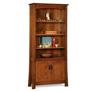 Modesto Amish Bookcase with Doors - Herron's Furniture