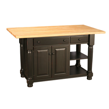 Amish Reeded Leg Island - Herron's Furniture