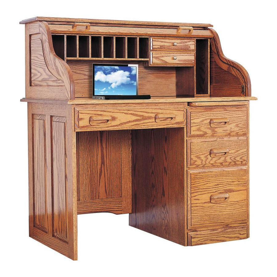 Regency Amish Single Pedestal Rolltop Desk - Herron's Furniture