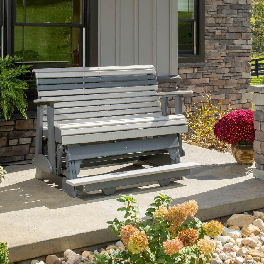 Amish 4' Poly Plain Balcony Outdoor Glider - Herron's Furniture