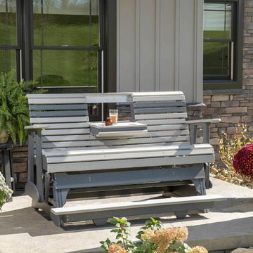 Amish 5' Poly Plain Balcony Outdoor Glider - Herron's Furniture