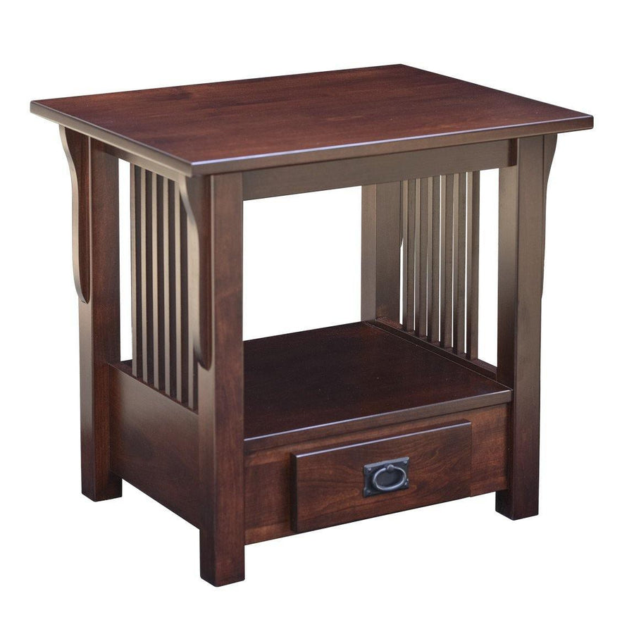 Amish Prairie Mission Bottom Drawer End Table - Herron's Furniture