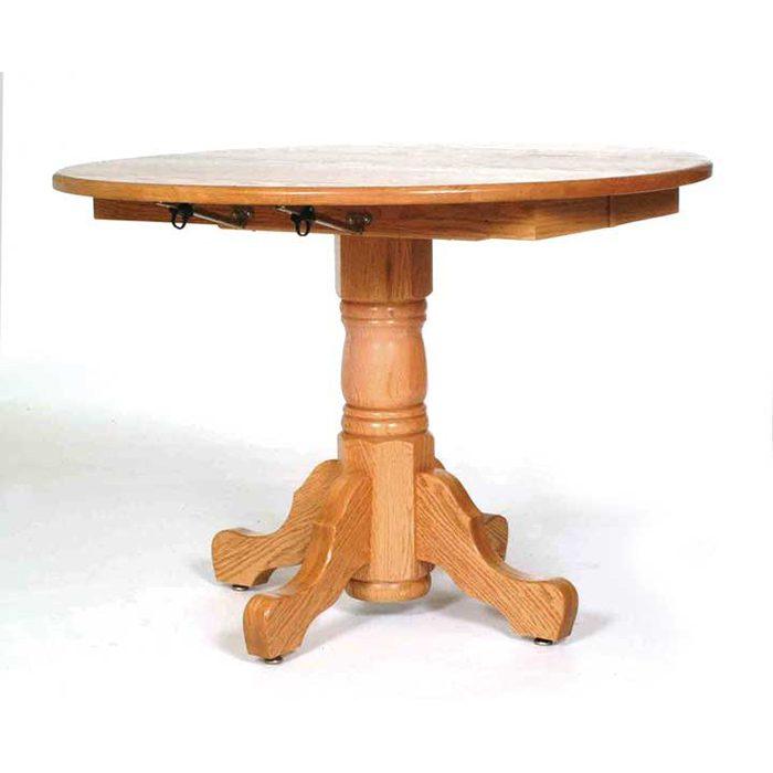 Amish Single Pedestal Drop Leaf Table - Herron's Furniture