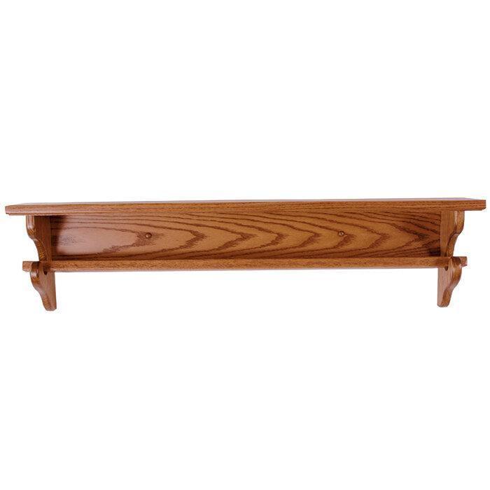 Amish Solid Wood Quilt Shelf with Rail - Herron's Furniture