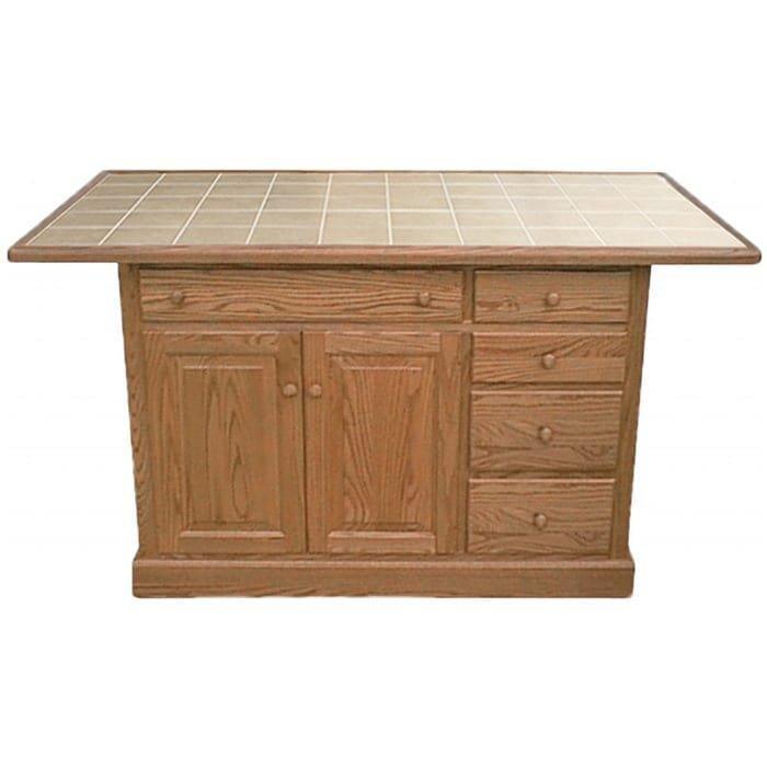 Amish Traditional Raised Panel Tile Top Island - Herron's Furniture