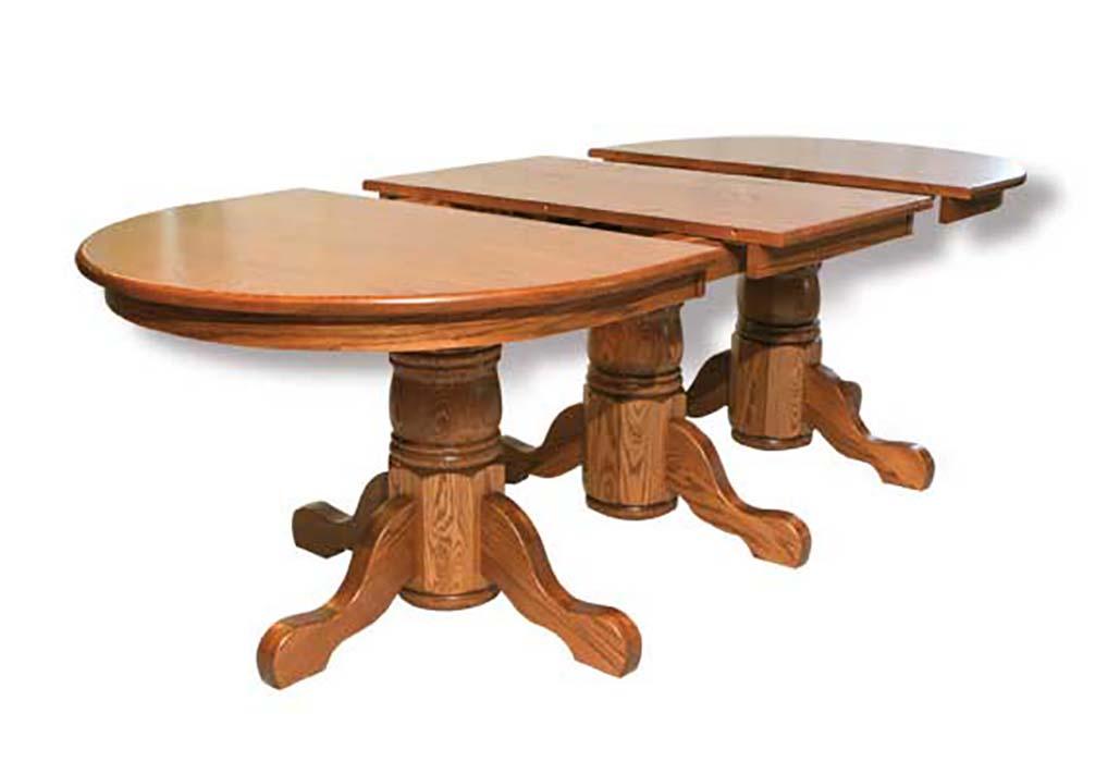 Amish Triple Single Pedestal Table - Herron's Furniture