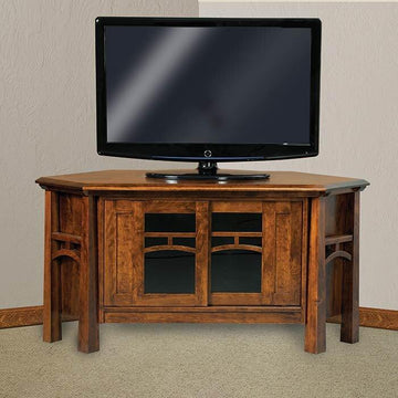 Artesa Amish Small Corner TV Stand - Herron's Furniture