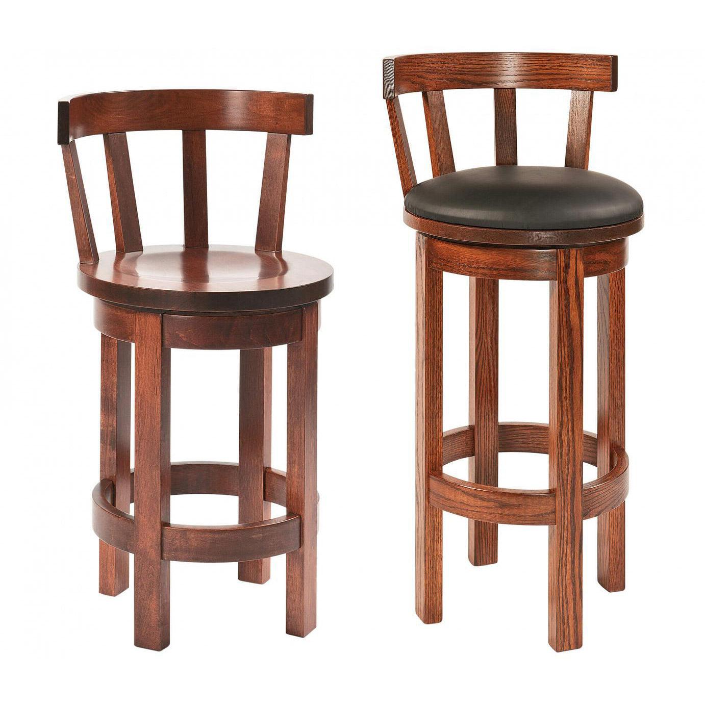 Barrel Amish Barstool with Meribeth Top - Herron's Furniture