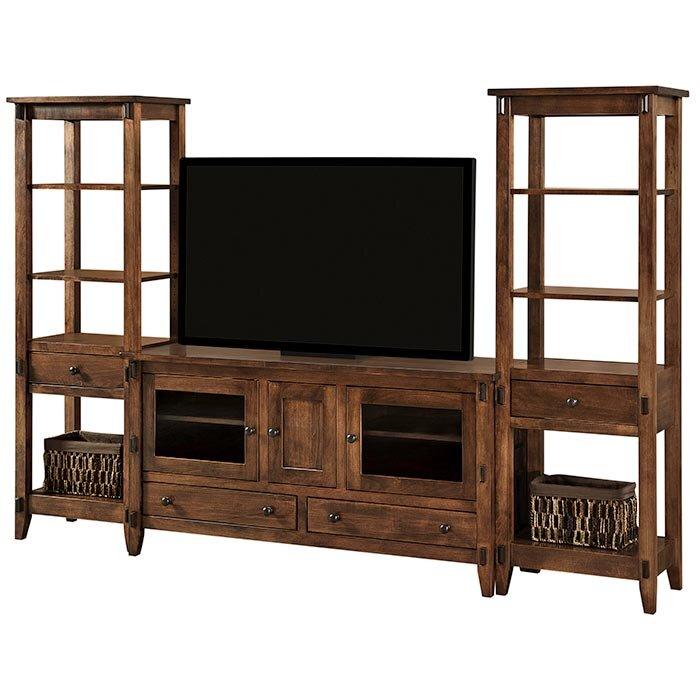 Bungalow Amish TV Console with Towers - Herron's Furniture
