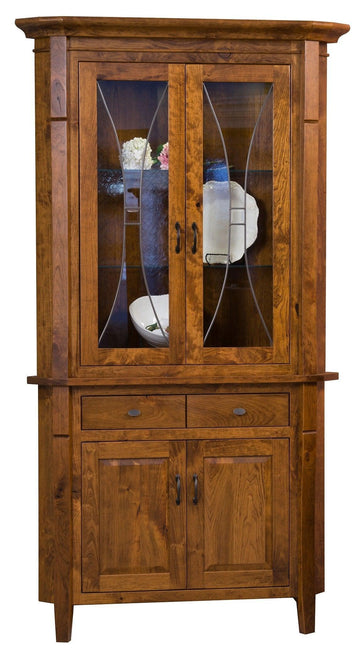 Candice Amish Corner Hutch - Herron's Furniture