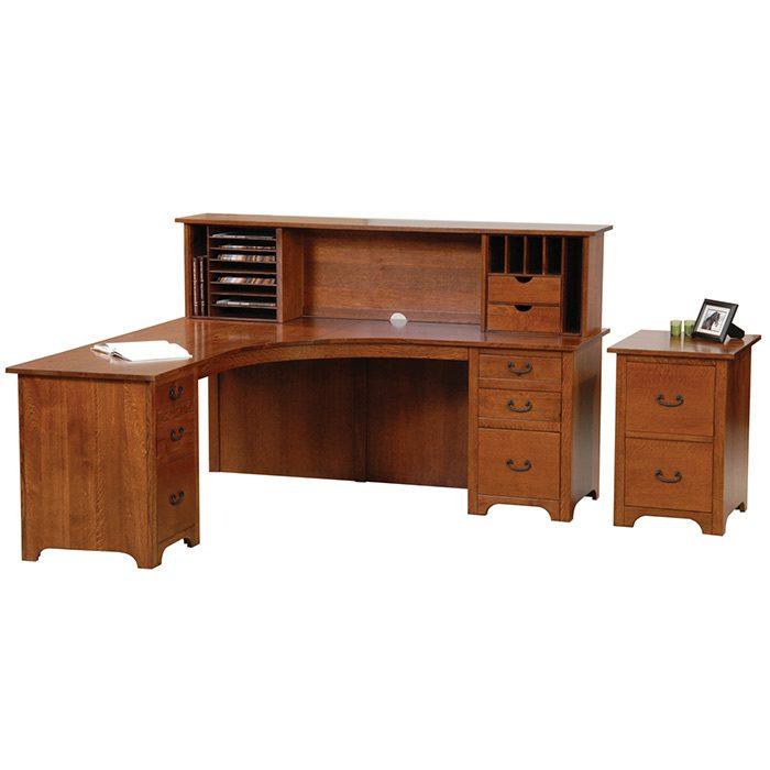 Liberty Amish Corner Desk with Open Hutch - Herron's Furniture