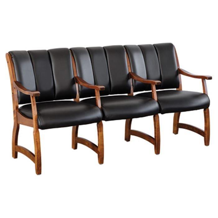 Midland Amish 3-Seat Waiting Room Chair - Herron's Furniture