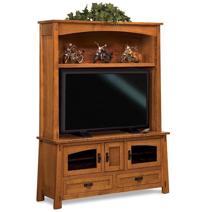 Modesto Amish TV Stand with Hutch - Herron's Furniture