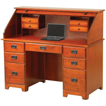 Murphy Amish Computer Rolltop Desk - Herron's Furniture