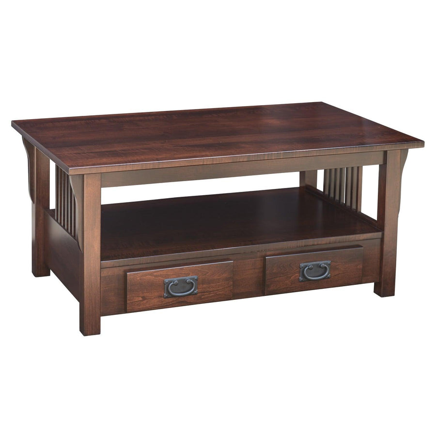 Prairie Mission Bottom Drawer Amish Coffee Table - Herron's Furniture