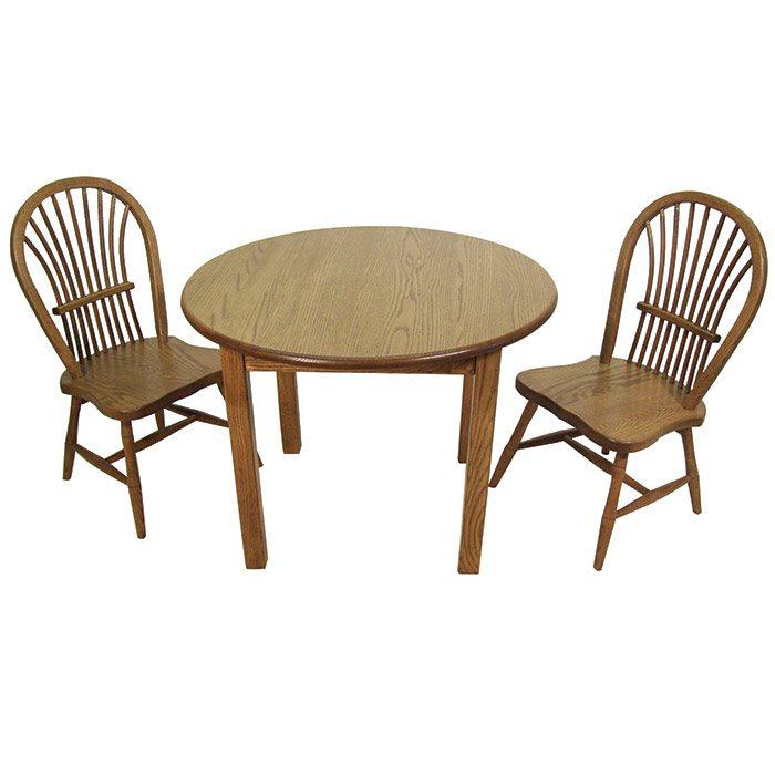 Round Child's Table with Sheaf Back Chair - Herron's Furniture