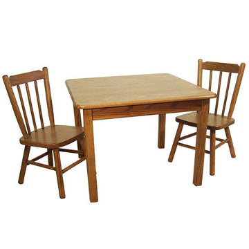 Square Child's Table with Two Poster Chair - Herron's Furniture
