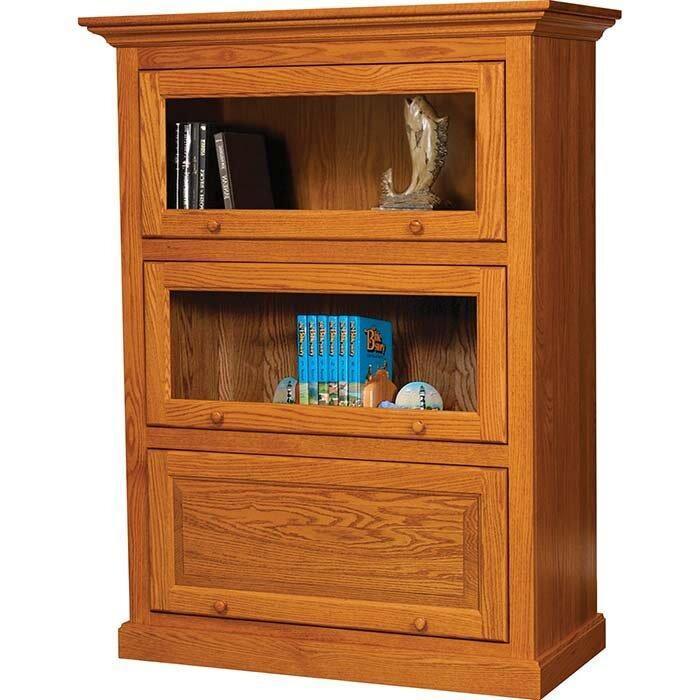 Traditional Amish Barrister 3-Door Bookcase - Herron's Furniture