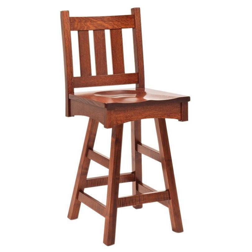 Vintage Mission Amish Barstool with Swivel - Herron's Furniture